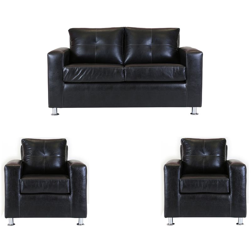 MUEBLES AMERICA - Living George 211 Cuero PU Negro