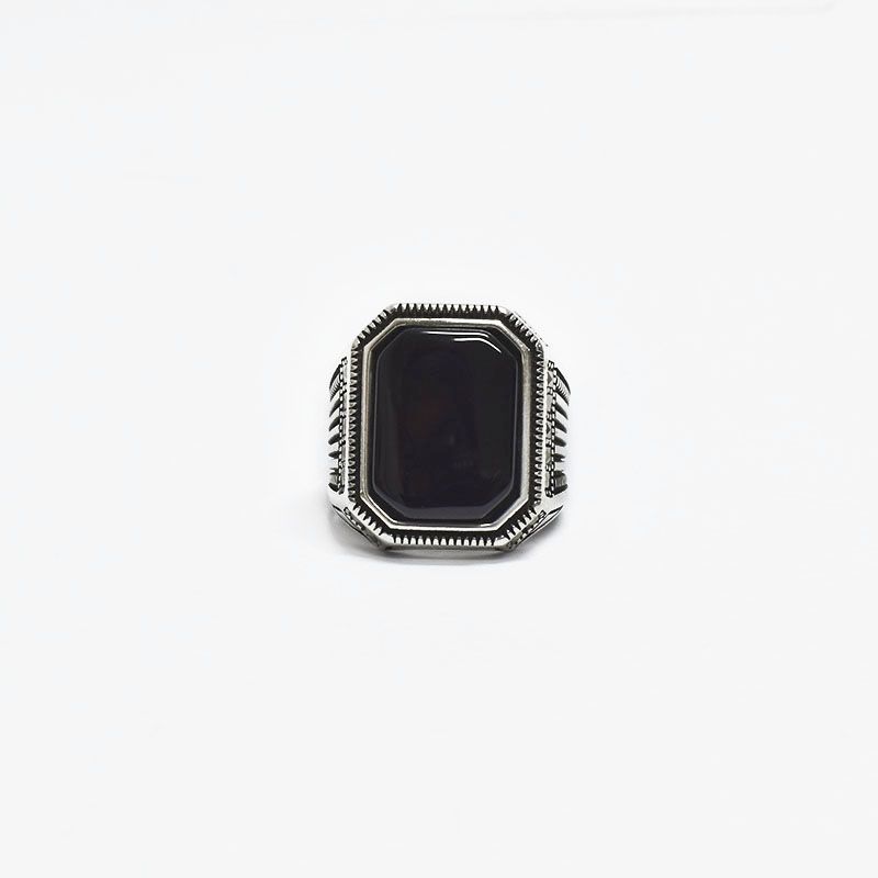 ROSETT - Anillo cuadrado con circones a los lados Plata 925
