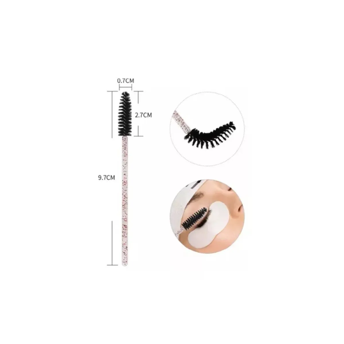 GENERICO - Set 100 Cepillos Brochas Desechable Para Cejas/ Pestañas