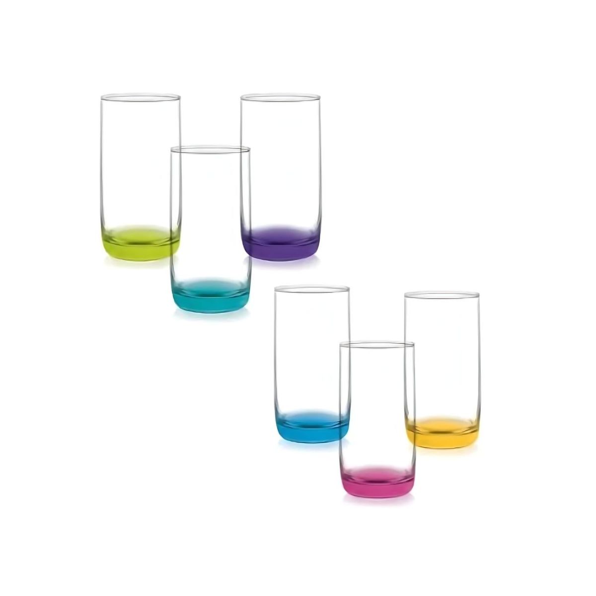 CRISTAR - Set 6 Vasos Altos Monterrey Cristar Fondo Color 445ml….
