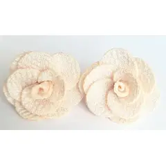 CATHALIFAUDJOYAS - Aros flor tela topes