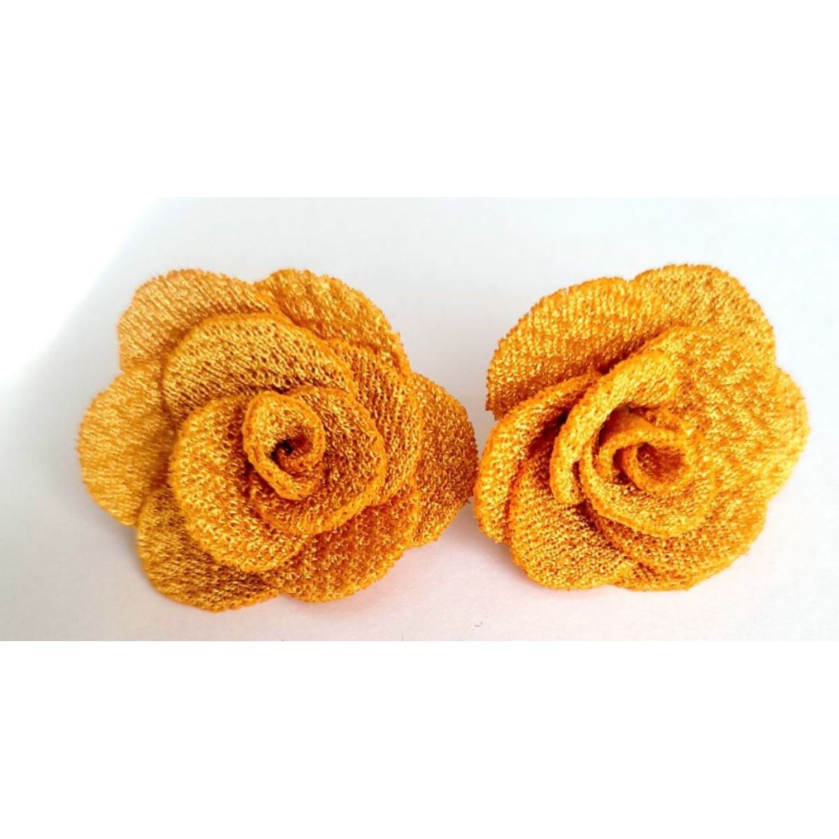 CATHALIFAUDJOYAS - Aros flor tela topes CathalifaudJoyas