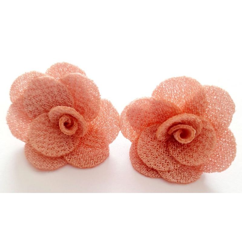 CATHALIFAUDJOYAS - Aros flor tela topes CathalifaudJoyas