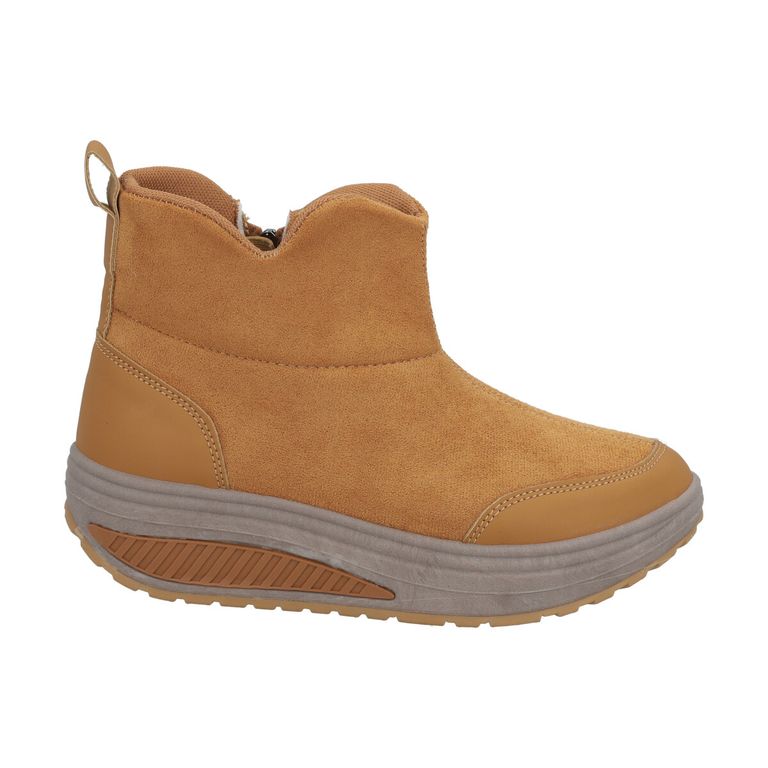 Botin Mujer Camel Plataforma Sole