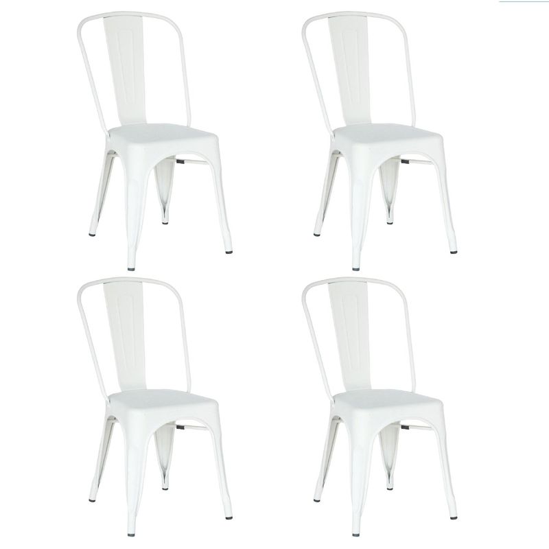 LUMAX - Set 4 Sillas Tolix Negras Hogar Pub Negocio Muebles Metinca
