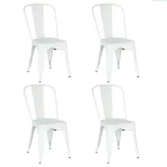 LUMAX - Set 4 Sillas Tolix Negras Hogar Pub Negocio Muebles Metinca