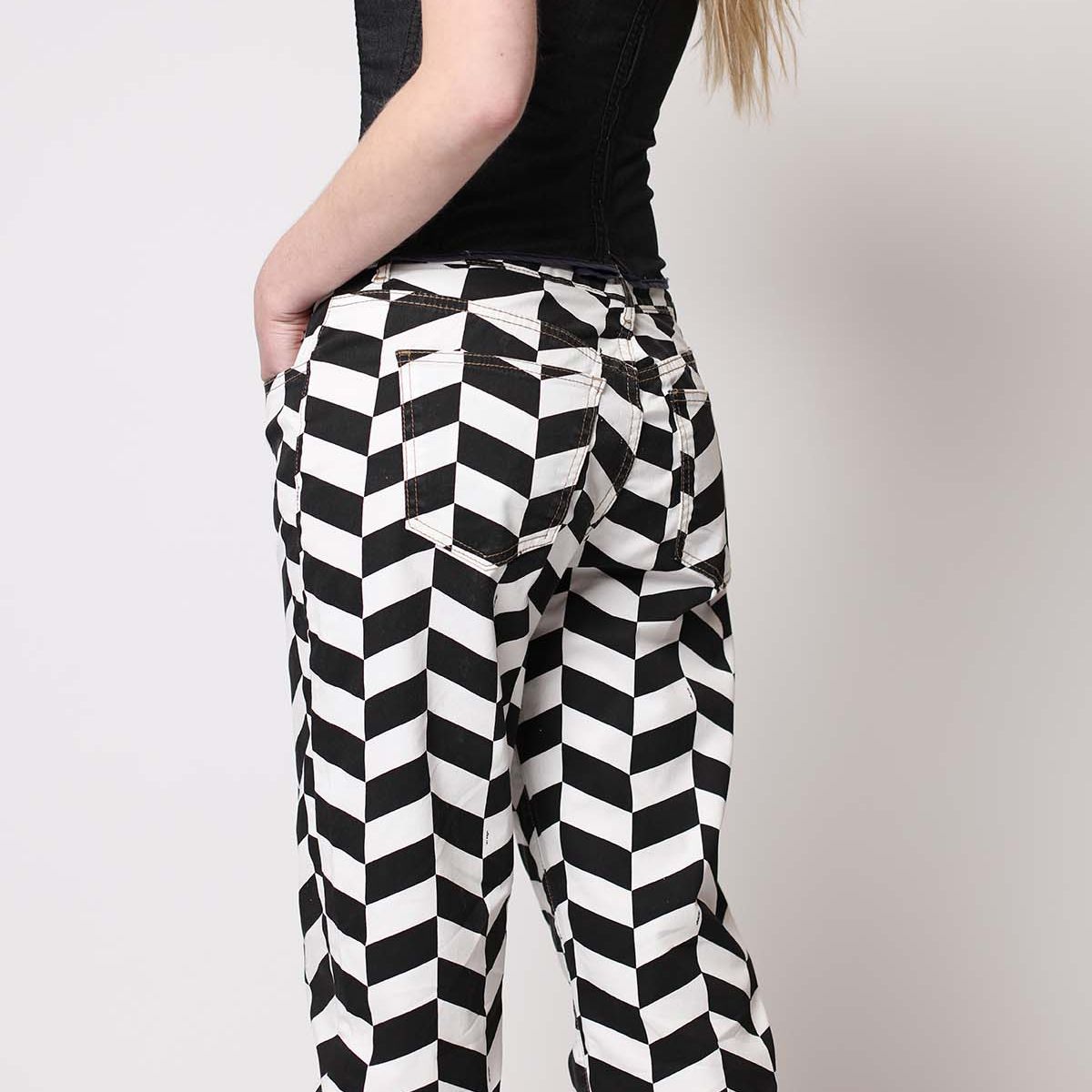 MOMCHIC - Jeans Mom Estampado Rombo