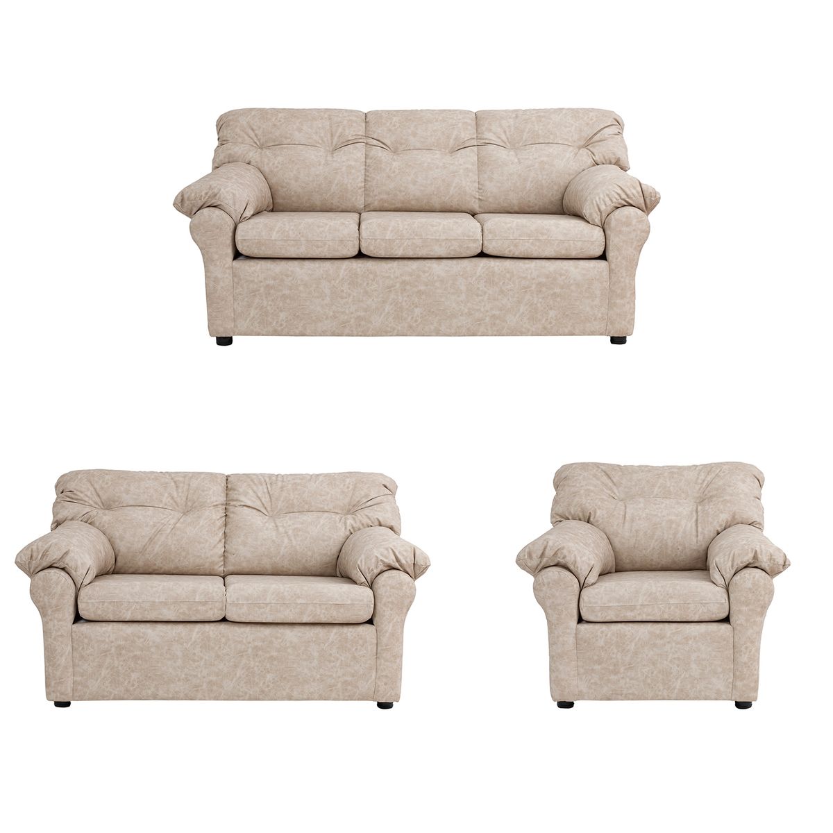 MUEBLES AMERICA - Living América 321 Cuero Auris Beige