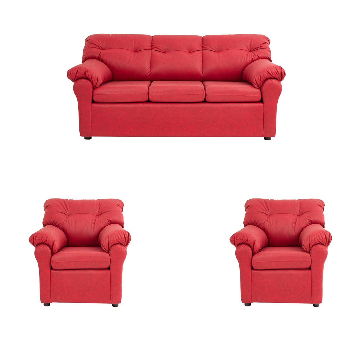 MUEBLES AMERICA - Living América 311 Cuero Auris Burdeo