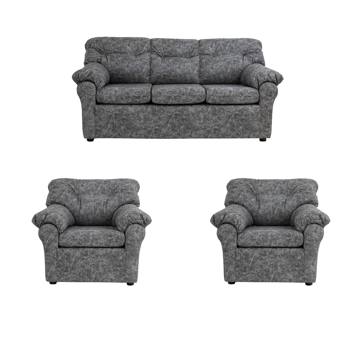 MUEBLES AMERICA - Living América 311 Cuero Auris Gris