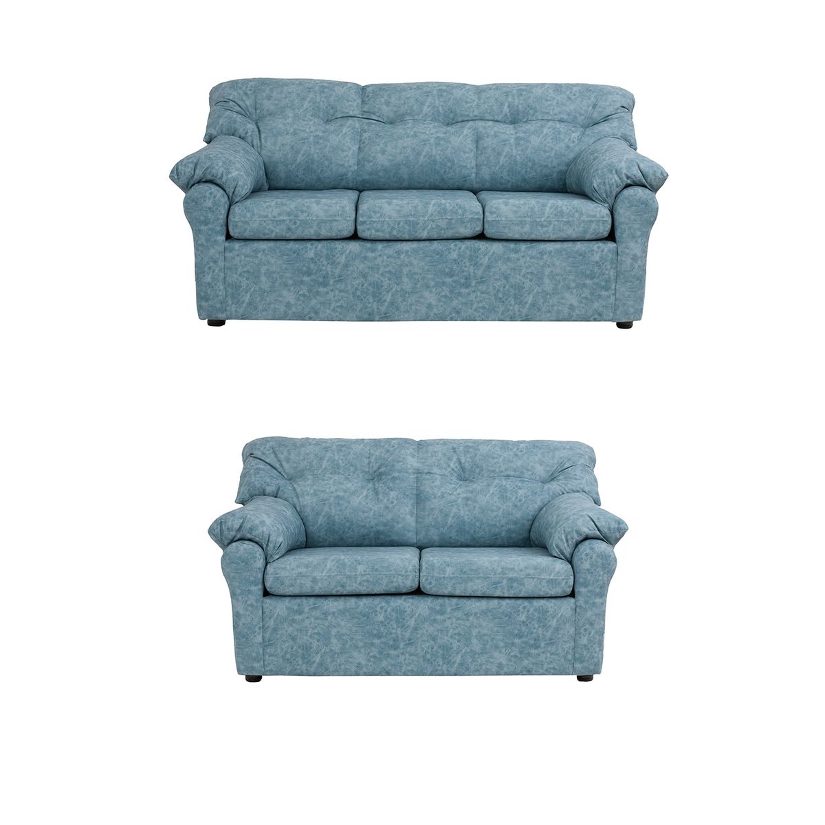 MUEBLES AMERICA - Living América 32 Cuero Auris Azul Claro