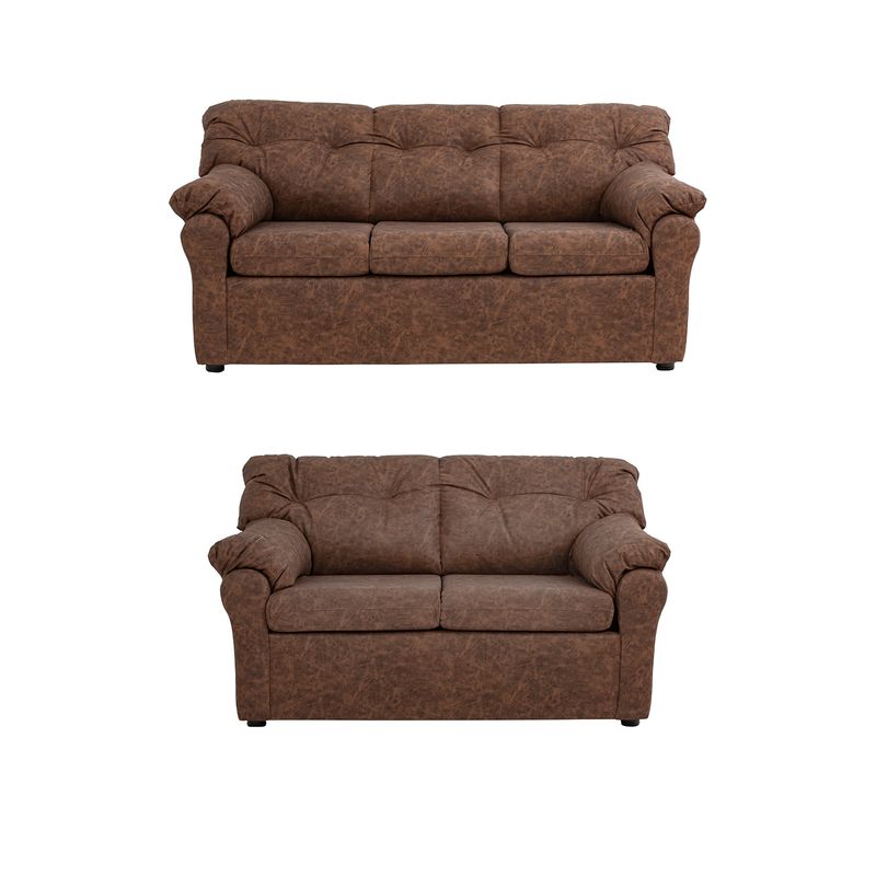 MUEBLES AMERICA - Living América 32 Cuero Auris Café