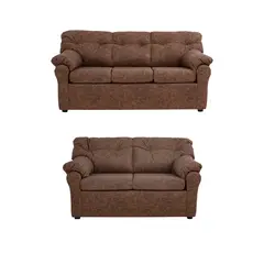 MUEBLES AMERICA - Living América 32 Cuero Auris Café