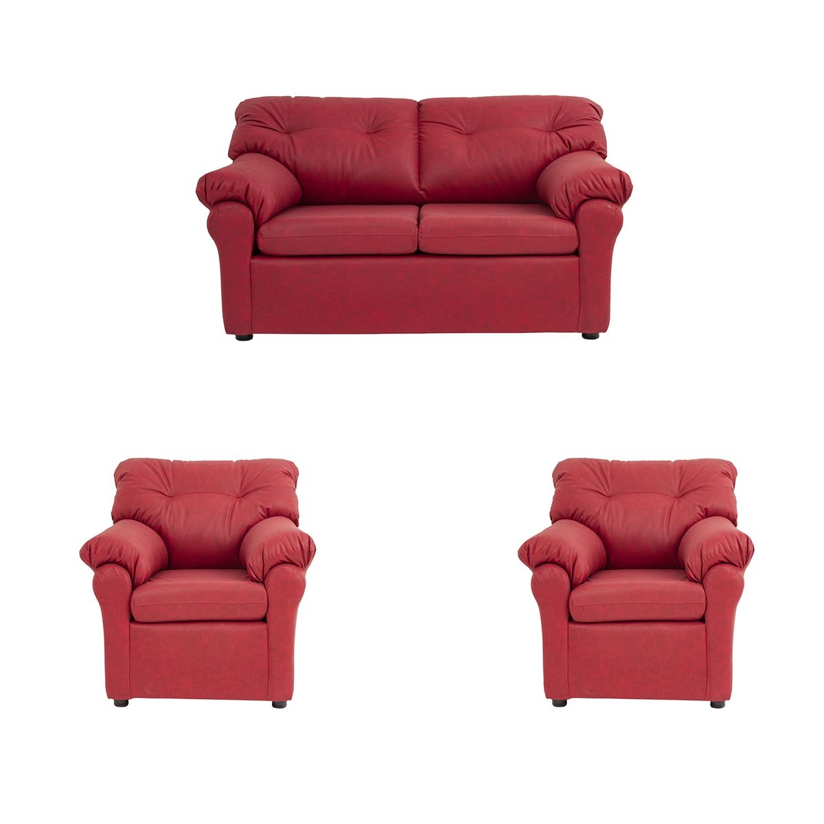 MUEBLES AMERICA - Living América 211 Cuero Auris Burdeo