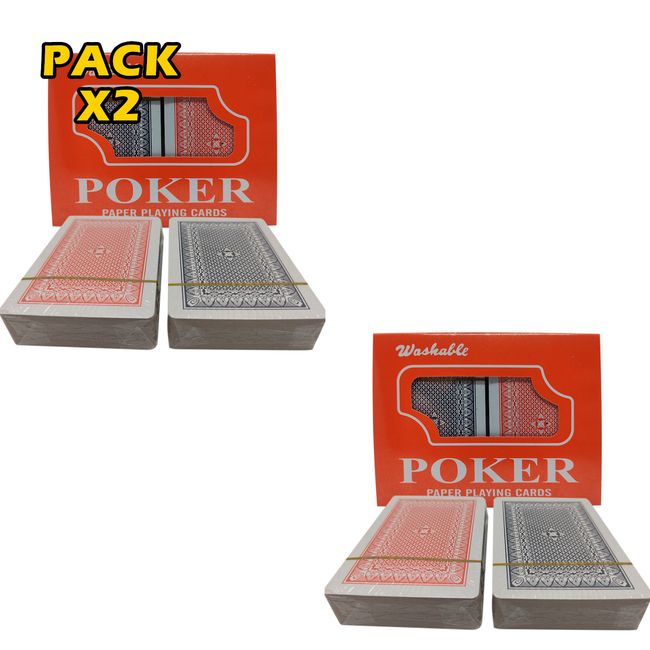 GENERICO - Pack X2 Cartas Carioca Poker Naipe Ingles Juego Mesa