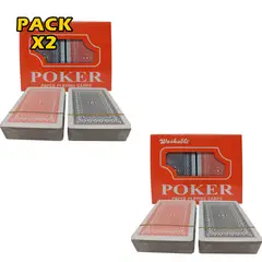 GENERICO - Pack X2 Cartas Carioca Poker Naipe Ingles Juego Mesa