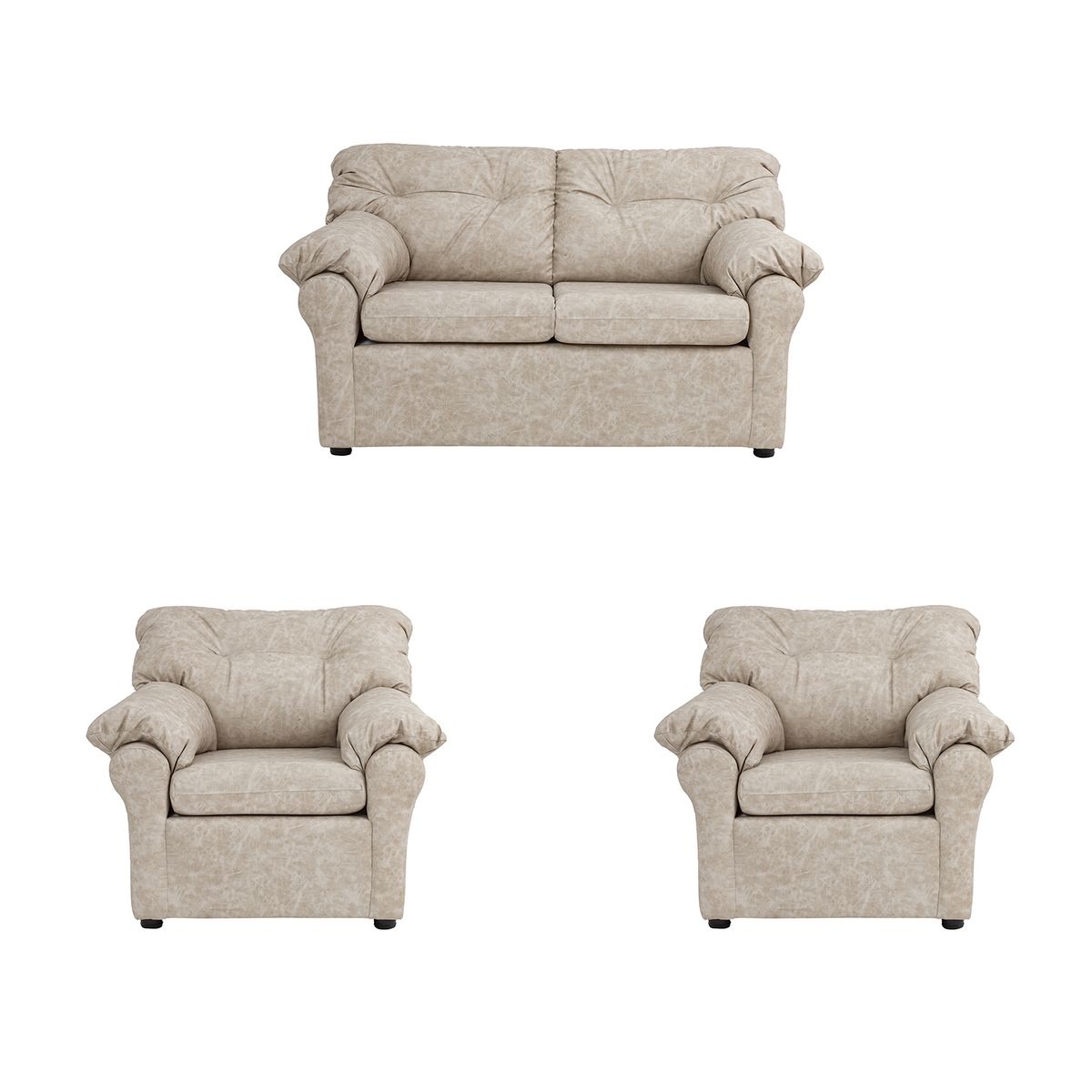 MUEBLES AMERICA - Living América 211 Cuero Auris Beige
