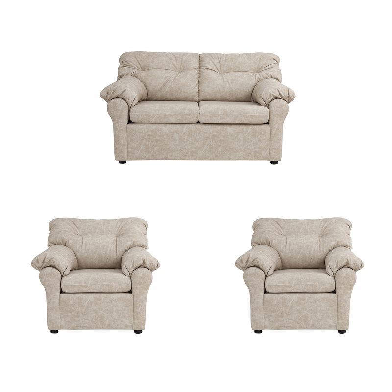 MUEBLES AMERICA - Living América 211 Cuero Auris Beige