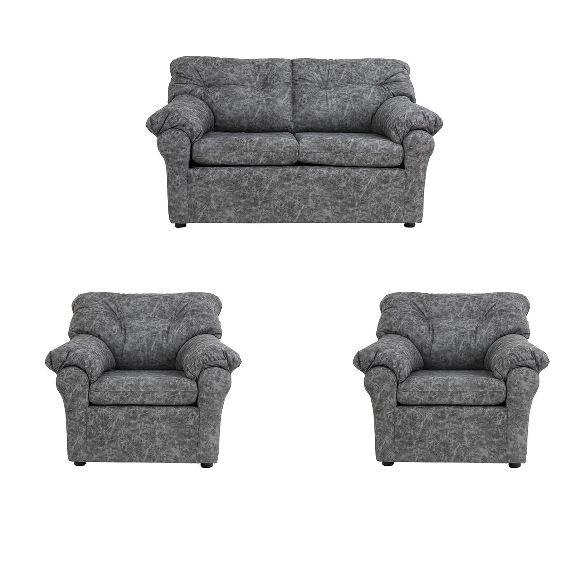 MUEBLES AMERICA - Living América 211 Cuero Auris Gris