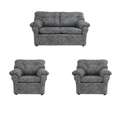 MUEBLES AMERICA - Living América 211 Cuero Auris Gris.
