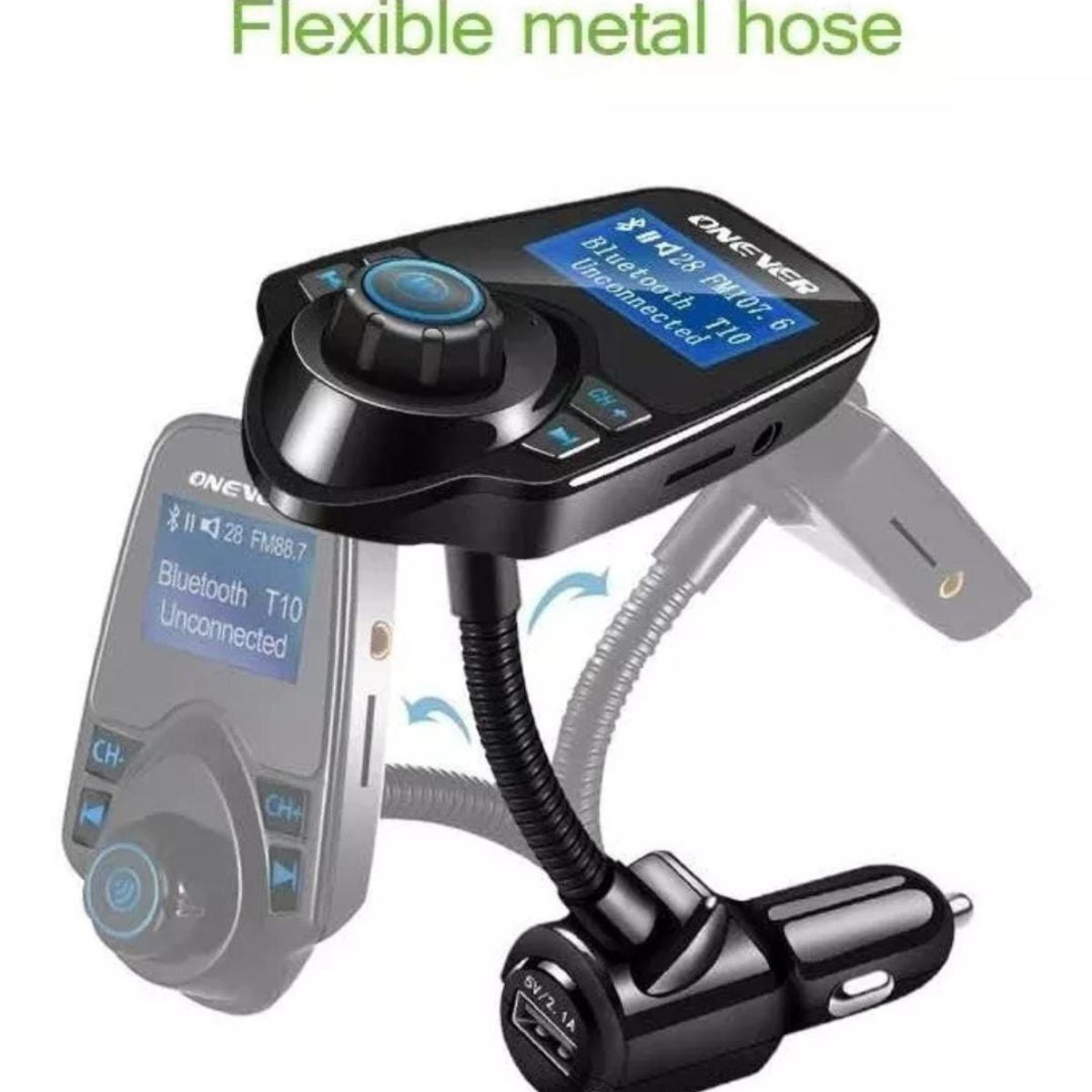 GENERICO - Transmisor Radio Fm Bluetooth Usb Tf Mp3 Wam Auto