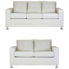 MUEBLES AMERICA - Living George 32 Cuero PU Beige