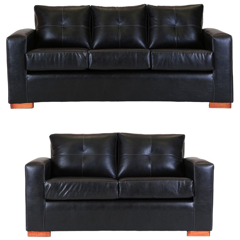 MUEBLES AMERICA - Living Franco 32 Cuero PU Negro