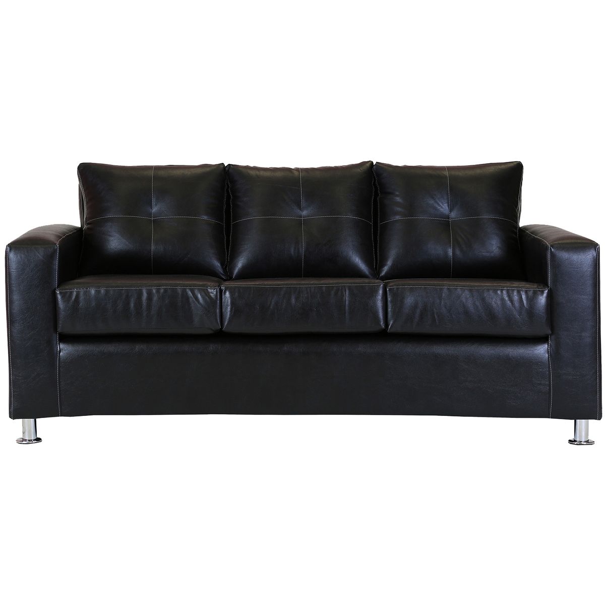 MUEBLES AMERICA - Living George 321 Cuero PU Negro