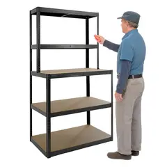 PROCHEF - Mesa de Trabajo con Repisas Acero Negro 100x60x180 cm.
