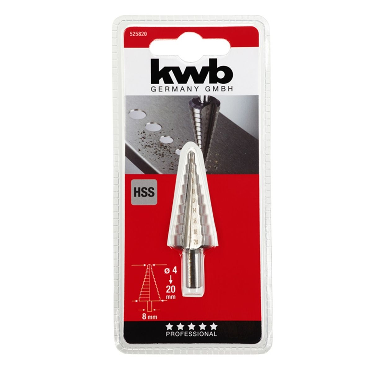 KWB - Broca Pino Escalonada Hss 4 - 20mm Kwb 525820