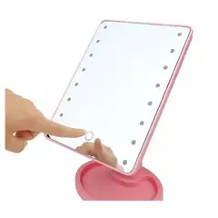 GENERICO - Espejo 22 Luz Led Tactil Maquillaje Usb Portatil Giratorio