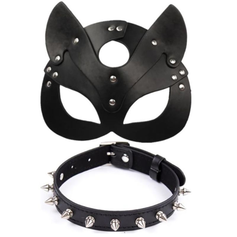 KUANGYE - Máscara Orejas Gato Antifaz Cosplay Sexy Gatubela Para Mujer