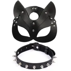 KUANGYE - Máscara Orejas Gato Antifaz Cosplay Sexy Gatubela Para Mujer