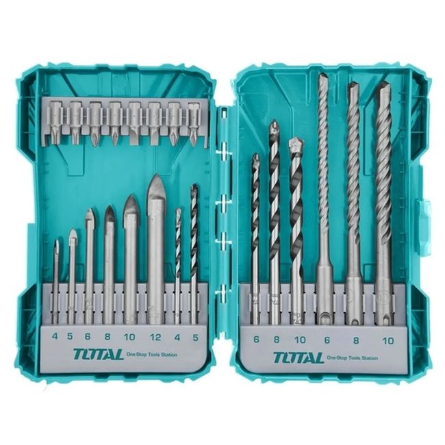 TOTAL TOOLS - Juego Brocas Y Puntas P/ Atornillador Taladro 22 Pcs