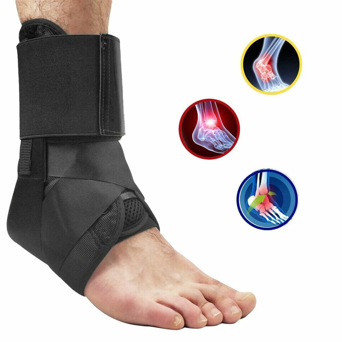 KUANGYE - Estabilizador De Tobillo Transpirable Con Soportes Laterales L