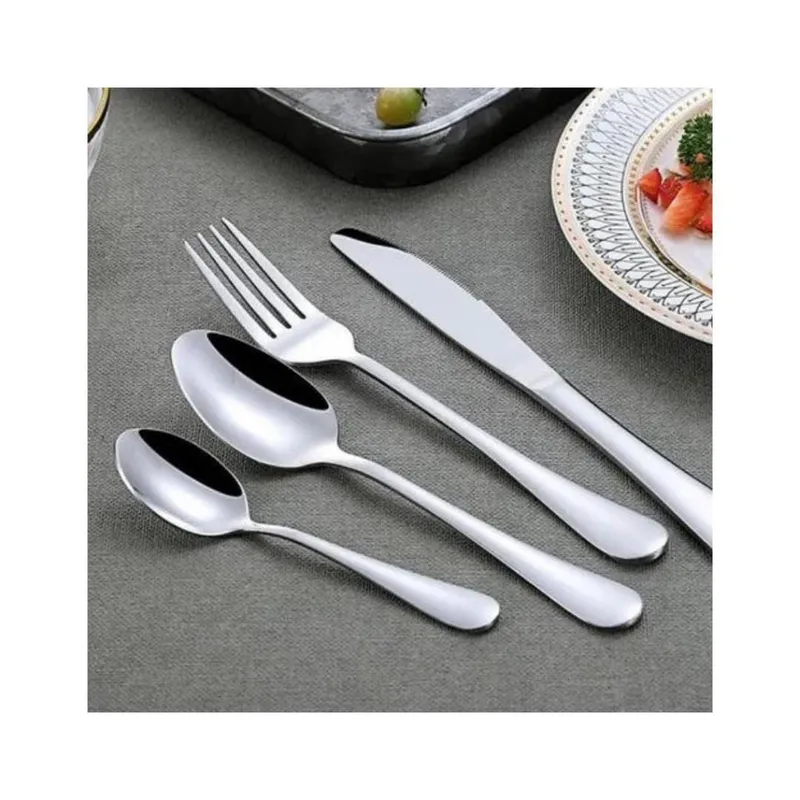 GENERICO - Juego de Cubiertos Acero Inoxidable con soporte 24pza Color Plata
