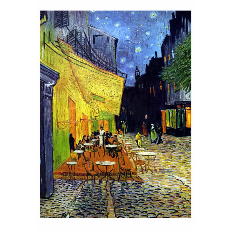 GENERICO - Cuadro 50x70 Terraza de café por la noche.