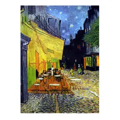 GENERICO - Cuadro 50x70 Terraza de café por la noche.