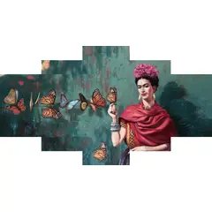 GENERICO - Frida Khalo cuadro pilptico de 150 x 80 cm.