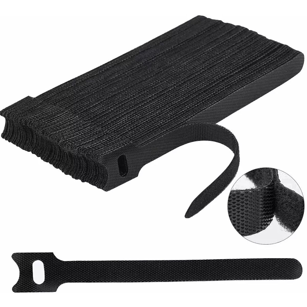 KUANGYE - 100 Bridas De Velcro Reutilizables Para La Gestión De Cables