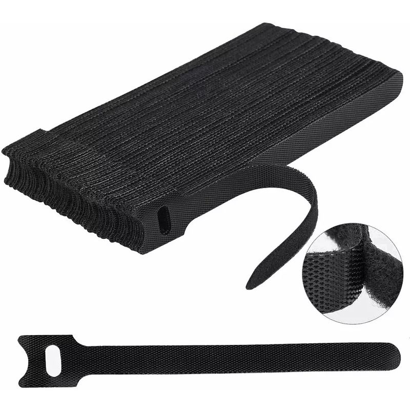 KUANGYE - 100 Bridas De Velcro Reutilizables Para La Gestión De Cables