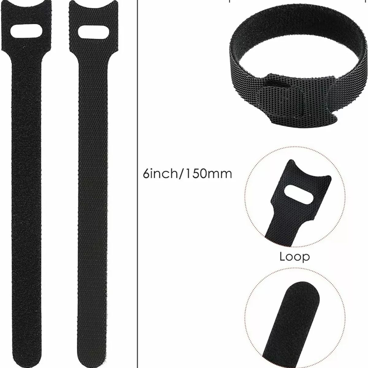 KUANGYE - 100 Bridas De Velcro Reutilizables Para La Gestión De Cables