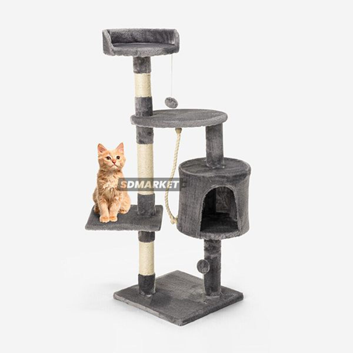 SDFIT - Rascador Casa de Gato Color Gris Sisal Plush Modelo YQ14711W…