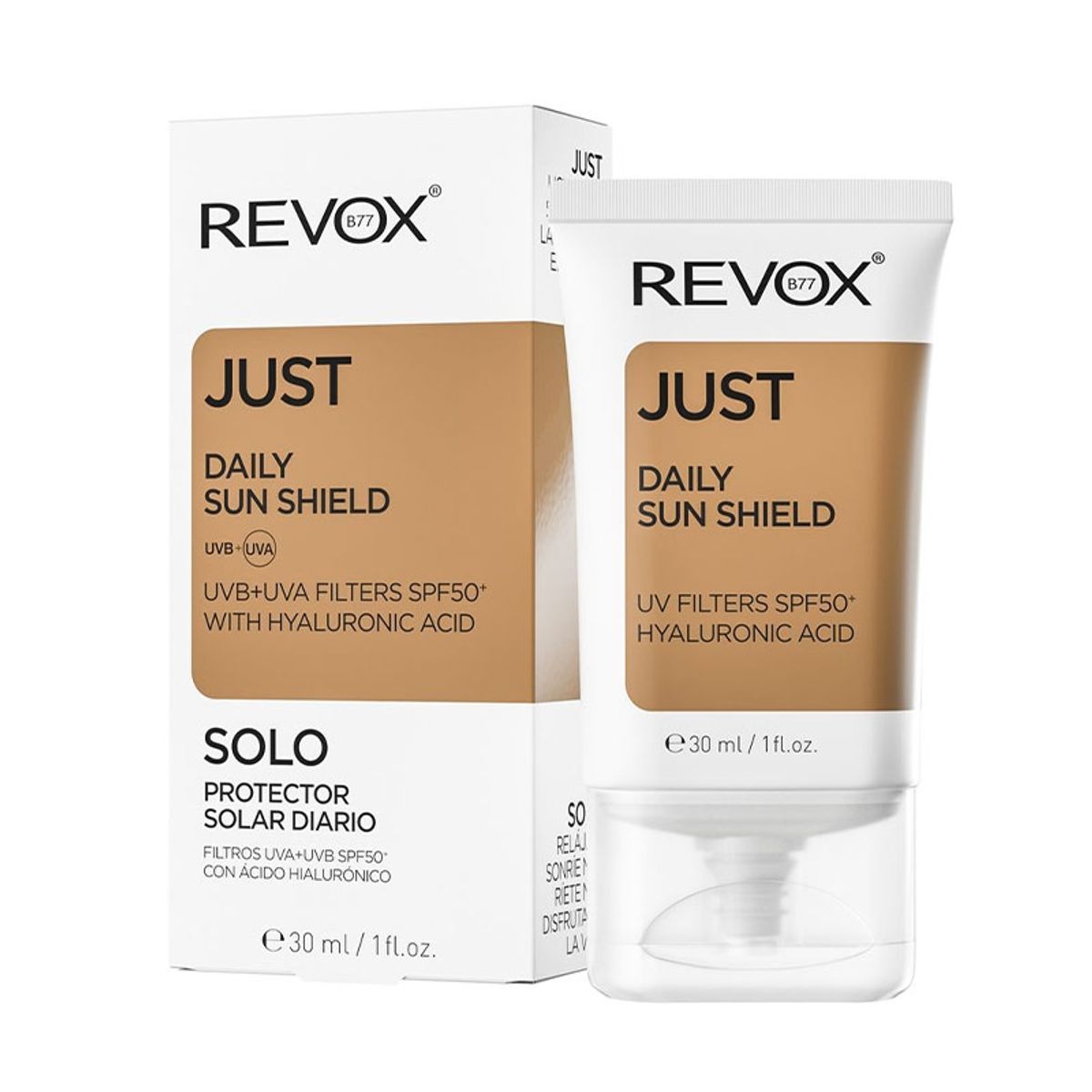 REVOX 77 - Protector Solar Diario Con Acido Hialuronico Revox B77 30 Ml