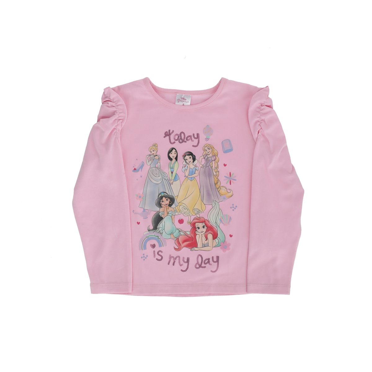 DISNEY - Polera Manga Larga Niña Rosado Princesas Disney