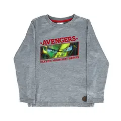 MARVEL - Polera Manga Larga Niño Iron Man Heroes Gris