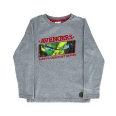 MARVEL - Polera Manga Larga Niño Iron Man Heroes Gris