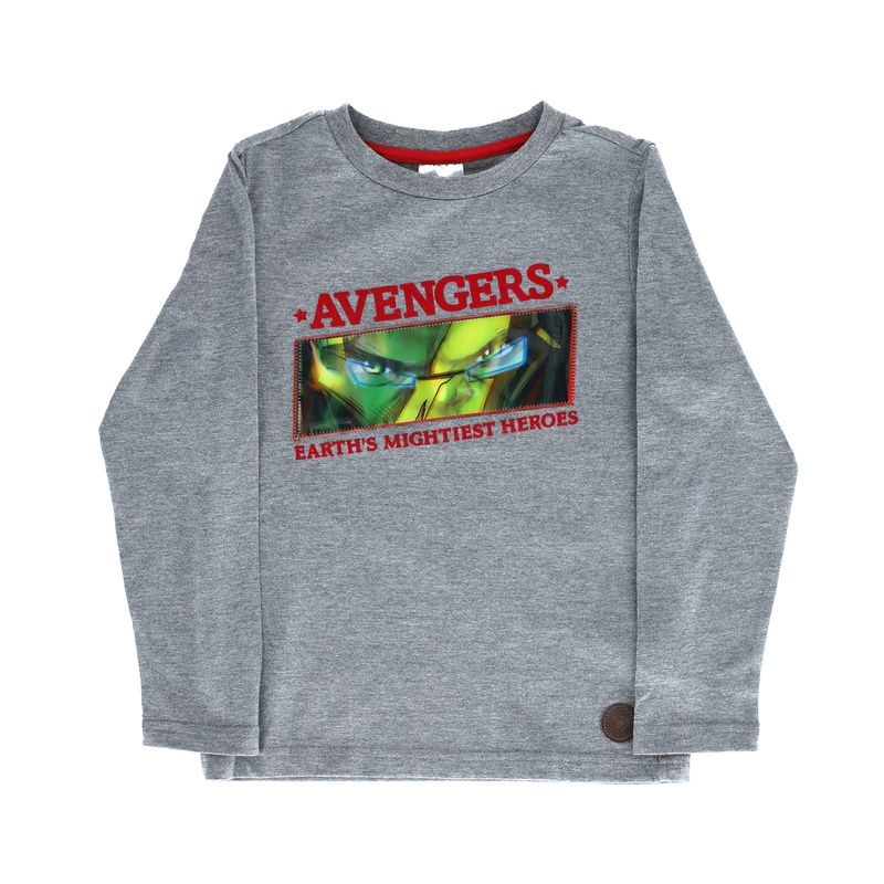 MARVEL - Polera Manga Larga Niño Iron Man Heroes Gris Marvel
