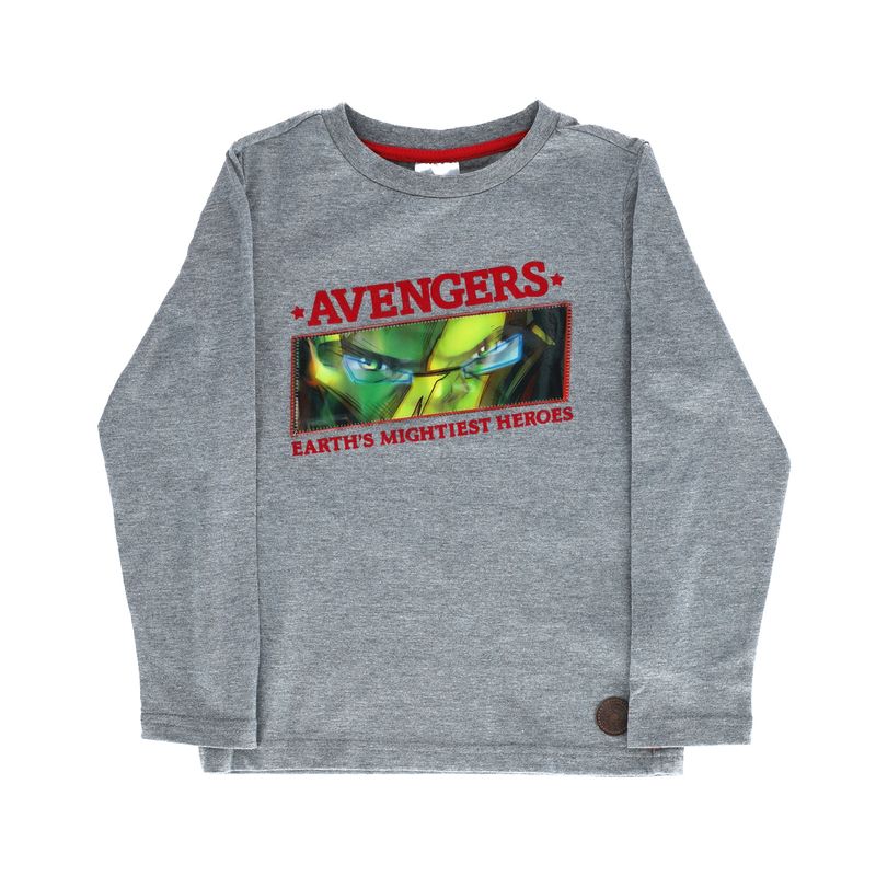 MARVEL - Polera Manga Larga Niño Iron Man Heroes Gris Marvel