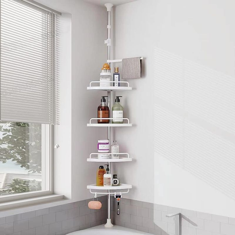 GENERICO - Esquinero DE Baño Inoxidable 4 Estantes +Toallero+ Altura Ajustable…